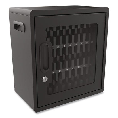 Cell Guard 30-Bay Cabinet for 32 Devices, 14.96 x 16.14 x 8.98, Black