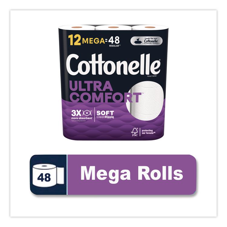 Ultra ComfortCare Toilet Paper, Soft Tissue, Septic Safe, 2-Ply, White, 284 Sheets/Roll, 12 Rolls/Pack, 48 Rolls/Carton