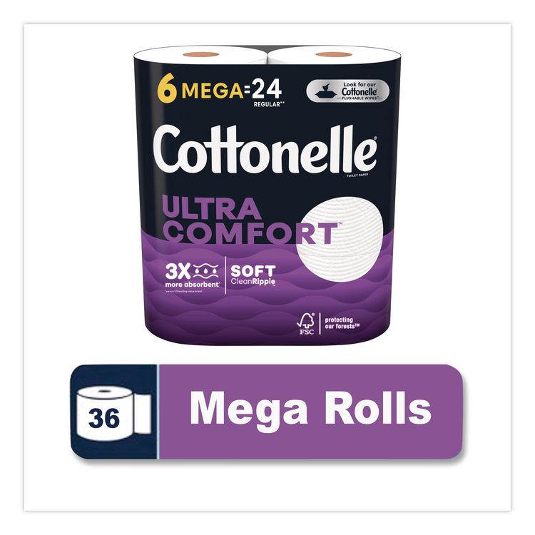 Ultra ComfortCare Toilet Paper, Soft Tissue, Septic Safe, 2-Ply, White, 284 Sheets/Roll, 6 Rolls/Pack, 36 Rolls/Carton