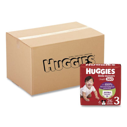 Little Movers HuggFit 360 Degree, Size 3, 16 lbs to 28 lbs, Disney Design, 26 Diapers/Pack, 4 Packs/Carton