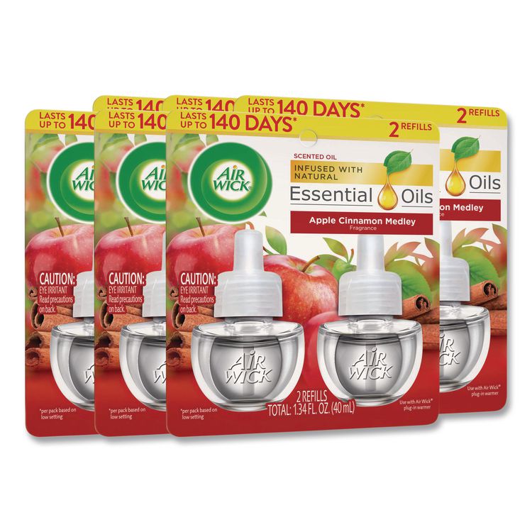 Scented Oil Refill, 0.67 oz, Apple Cinnamon Medley, 2/Pack, 6 Packs/Carton