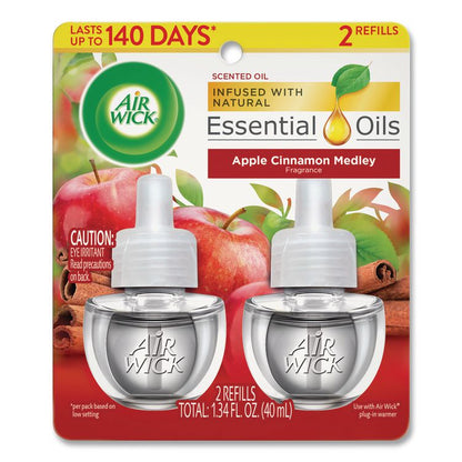 Scented Oil Refill, Warming - Apple Cinnamon Medley, 0.67 oz, 2/Pack