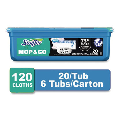 Heavy-Duty Wet Refill Cloths, 10 x 8, Open Window Fresh, 20/Tub, 6 Tubs/Carton