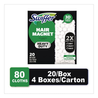 Heavy-Duty Dry Refill Cloths, 10.3 x 7.8, White, 20/Pack, 4 Packs/Carton