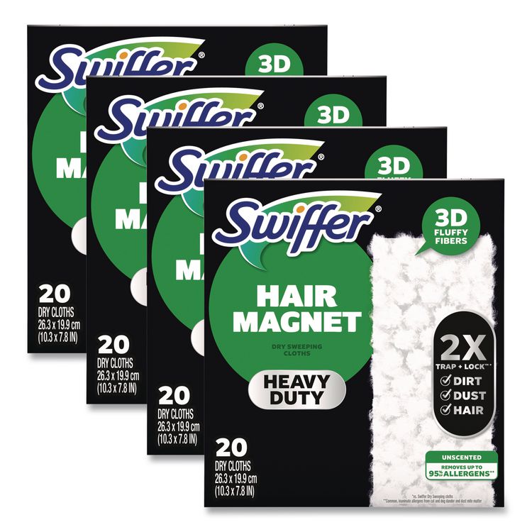 Heavy-Duty Dry Refill Cloths, 10.3 x 7.8, White, 20/Pack, 4 Packs/Carton