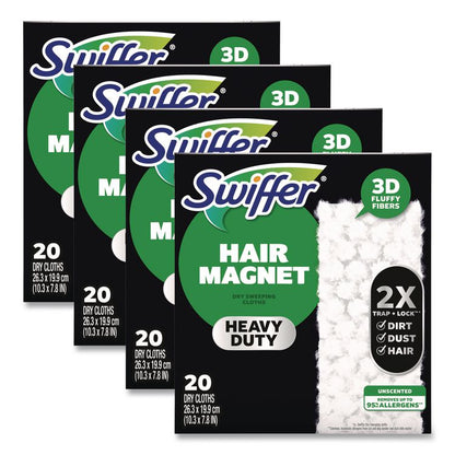 Heavy-Duty Dry Refill Cloths, 10.3 x 7.8, White, 20/Pack, 4 Packs/Carton