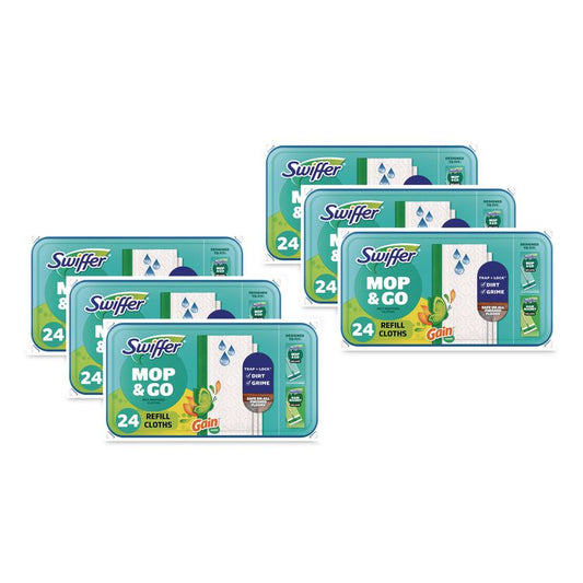 Wet Refill Cloths, 8 x 10, Gain Original Scent, White, 24/Box, 6 Boxes/Carton