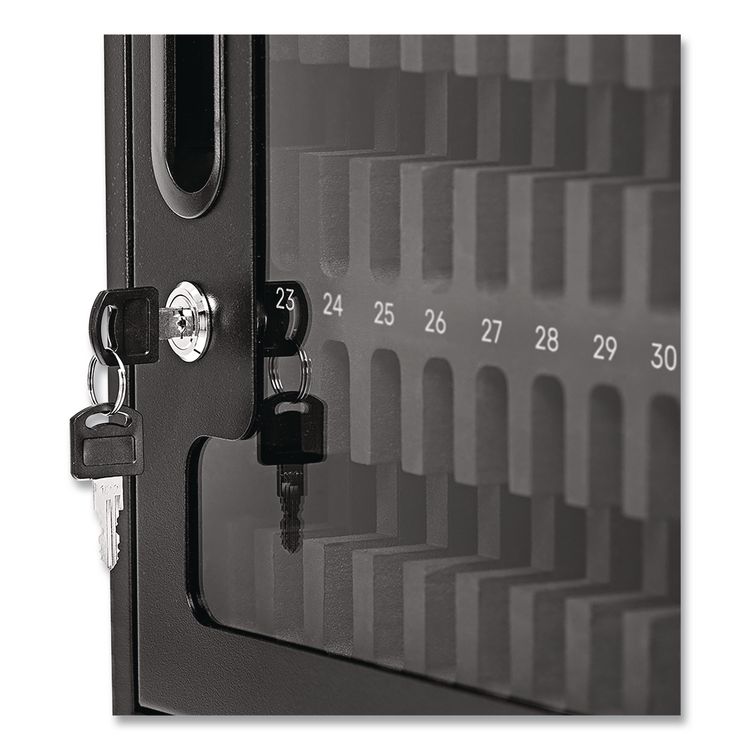 Cell Guard 32-Bay Wall-Mount Cabinet for 32 Devices, 14.96 x 16.14 x 8.98, Black