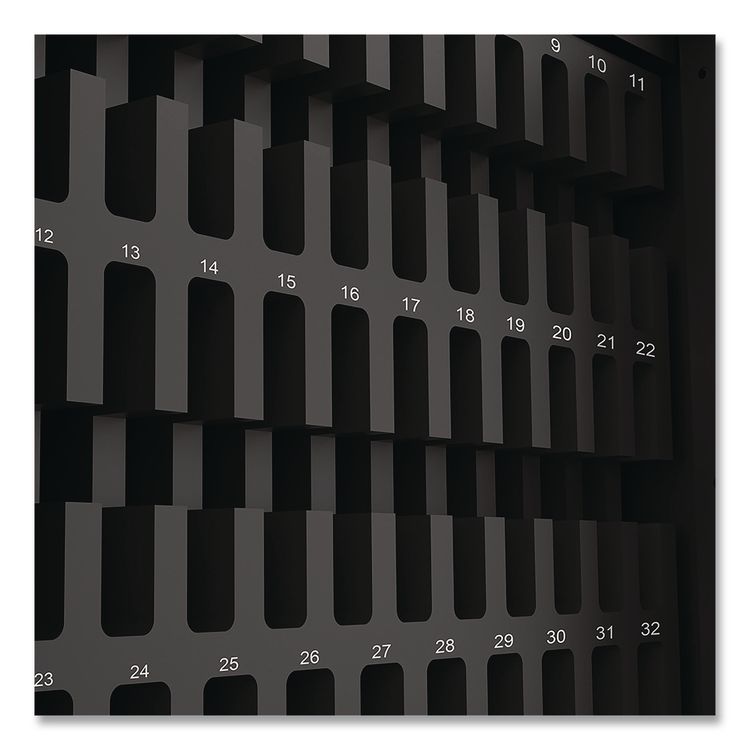 Cell Guard 32-Bay Wall-Mount Cabinet for 32 Devices, 14.96 x 16.14 x 8.98, Black