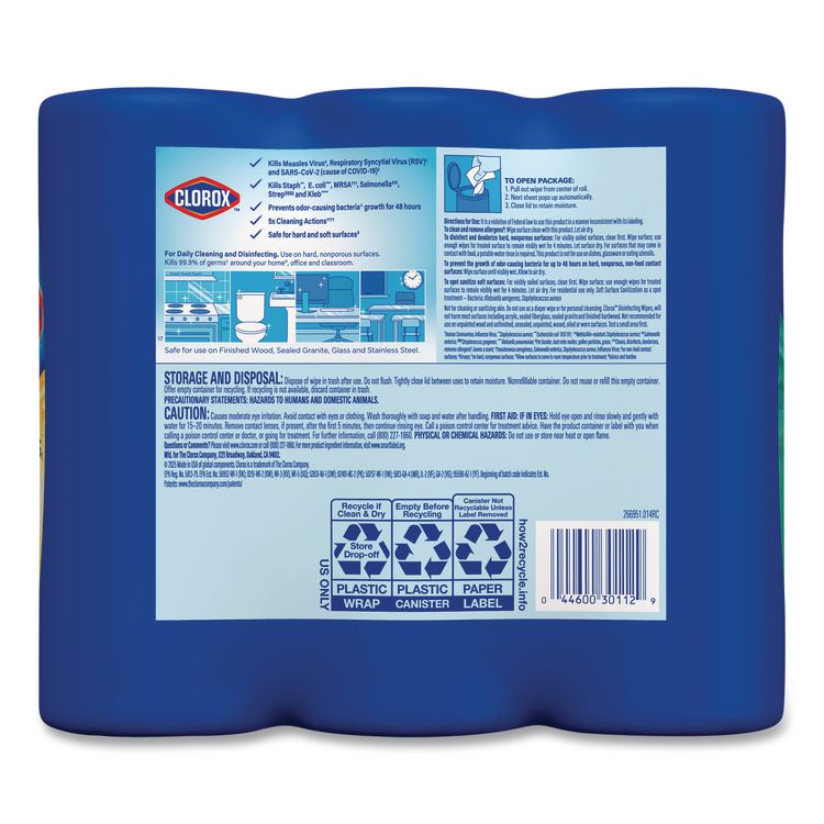 Disinfecting Wipes, Cleaning Wipes, 1-Ply, 7 x 8, Fresh Scent/Citrus Blend, 35/Canister, 3/Pack, 5 Packs/Carton