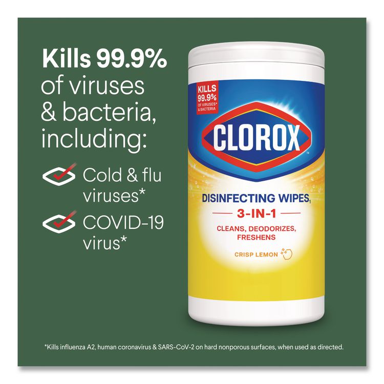 Disinfecting Wipes, Bleach Free Cleaning Wipes, 1-Ply, 7 x 8, Fresh Scent/Citrus Blend, White, 75/Canister, 3/Pack, 4/Carton