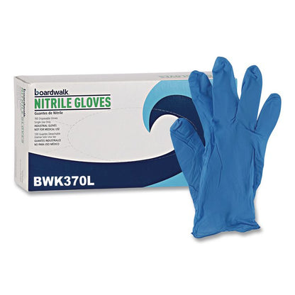 Blue Disposable Nitrile Gloves, 370 Series, Powder-Free, Large, 3 mil Thick, 9.5" Long, Blue, 100/Box, 10 Boxes/Carton