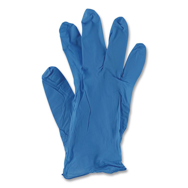 Blue Disposable Nitrile Gloves, 370 Series, Powder-Free, Medium, 3 mil Thick, 9.5" Long, Blue, 100/Box, 10 Boxes/Carton