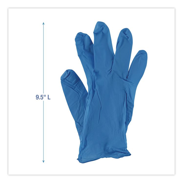 Blue Disposable Nitrile Gloves, 370 Series, Powder-Free, X-Large, 3 mil Thick, 9.5" Long, Blue, 100/Box, 10 Boxes/Carton