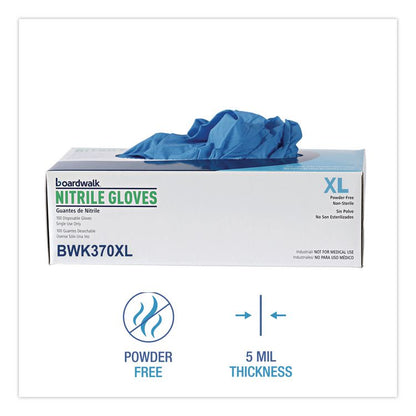 Blue Disposable Nitrile Gloves, 370 Series, Powder-Free, X-Large, 3 mil Thick, 9.5" Long, Blue, 100/Box, 10 Boxes/Carton