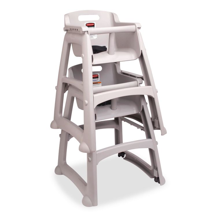 Sturdy Chair High Chair without Wheels, Supports Up to 33 lbs, 30.76" Seat Height, Platinum
