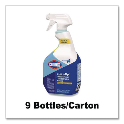 CloroxPro Clean-Up Disinfectant Cleaner with Bleach, Fresh Scent, 32 oz Smart Tube Spray Bottle, 9/Carton