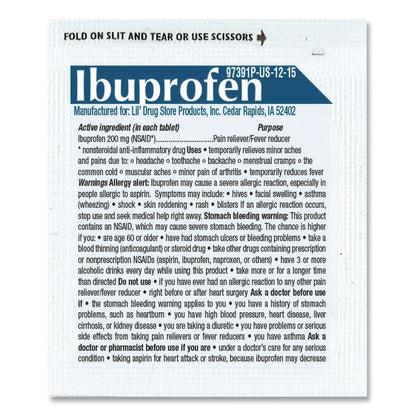 Ibuprofen, 200 mg, Refill Pack, Two Tablets/Packet, 50 Packets/Box