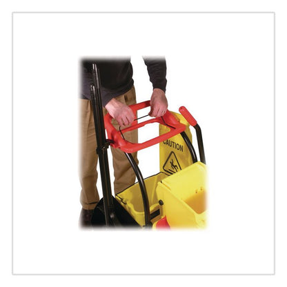 "Caution Wet Floor" Sign, 4-Sided, 12 x 16 x 38, Yellow