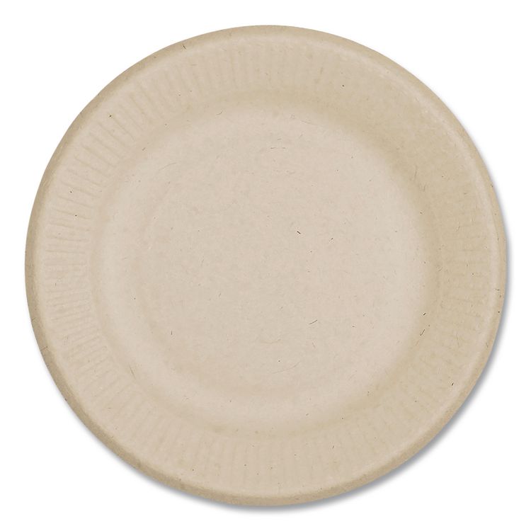 Fiber Plates, 6" dia, Natural, 20/Pack