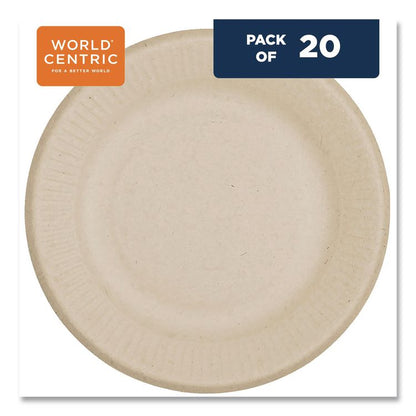 Fiber Plates, 6" dia, Natural, 20/Pack