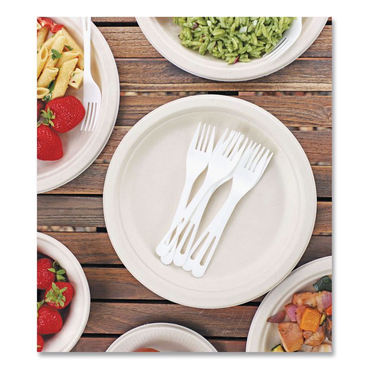 Fiber Plates, 9" dia, Natural, 20/Pack
