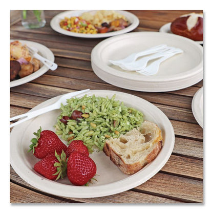 Fiber Plates, 9" dia, Natural, 20/Pack