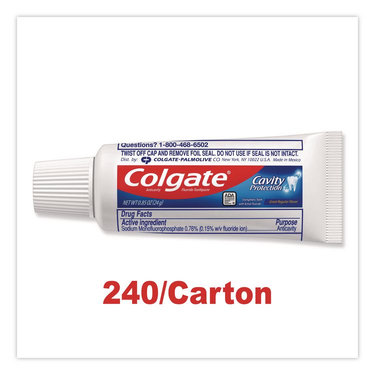 Fluoride Toothpaste, Personal Size, 0.85 oz Tube, Unboxed, 240/Carton