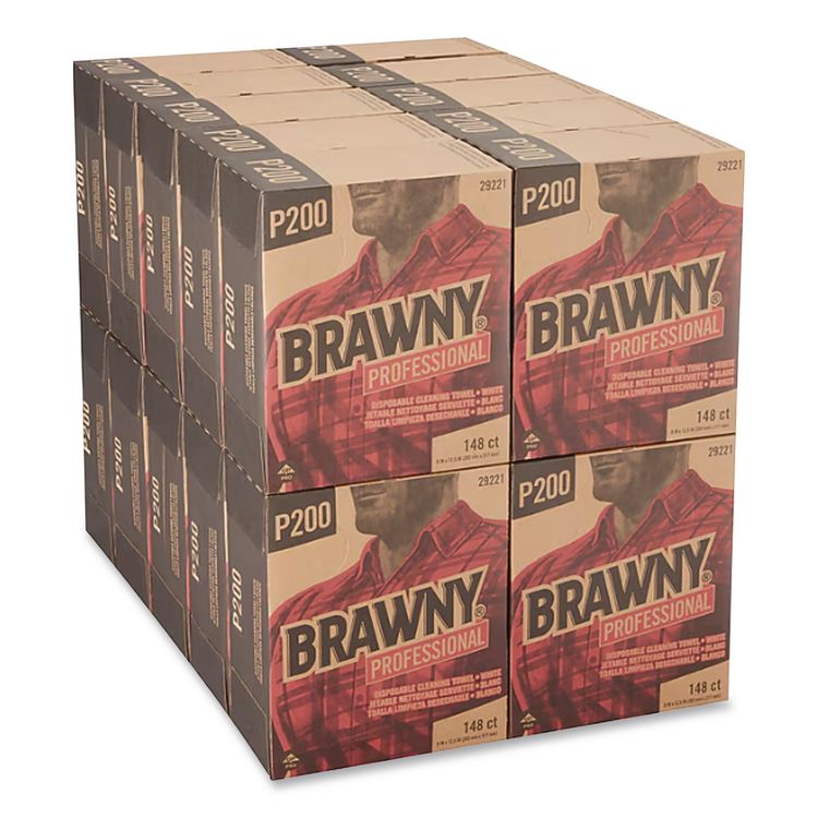 Light Duty Paper Wipers, 2-Ply, 8 x 12.5, White, 148/Box, 20 Boxes/Carton