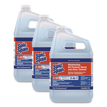 Disinfecting All-Purpose Spray and Glass Cleaner, Fresh Scent, 1 gal Bottle, 3/Carton