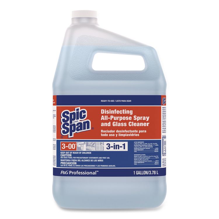 Disinfecting All-Purpose Spray and Glass Cleaner, Fresh Scent, 1 gal Bottle, 3/Carton