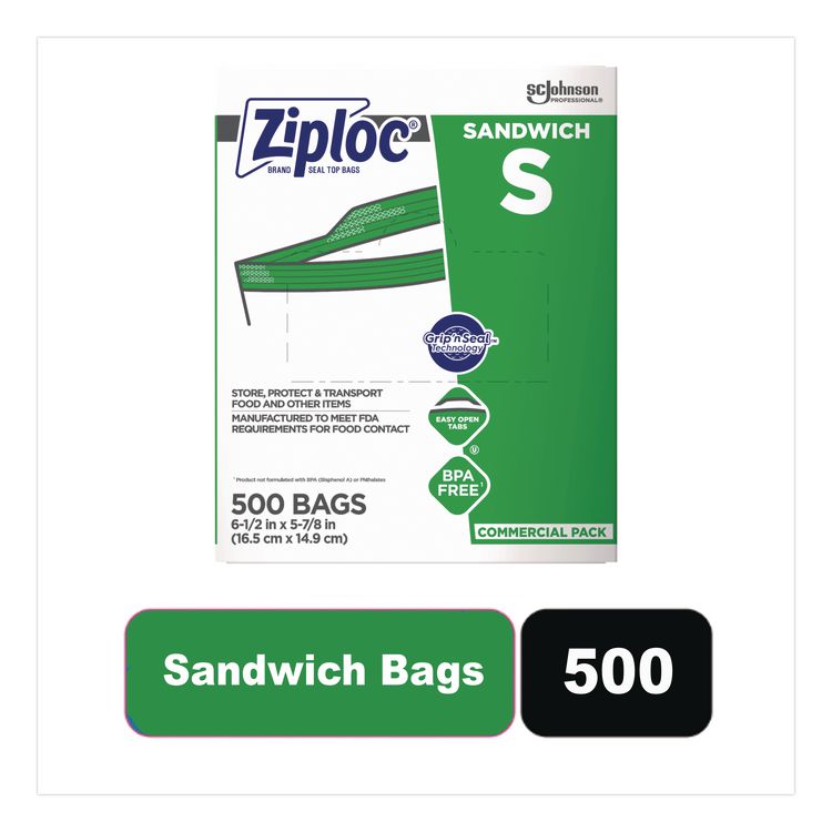 Resealable Sandwich Bags, 1.2 mil, 6.5" x 6", Clear, 500/Box