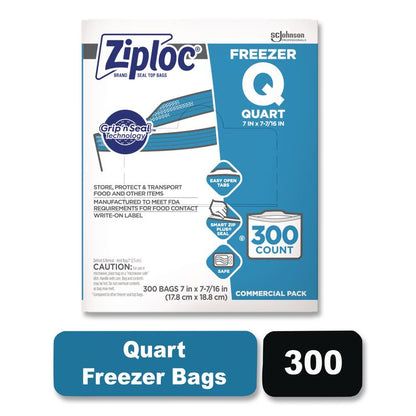 Zipper Freezer Bags, 32 oz, 2.7 mil, 7" x 7.75", Clear, 300/Carton