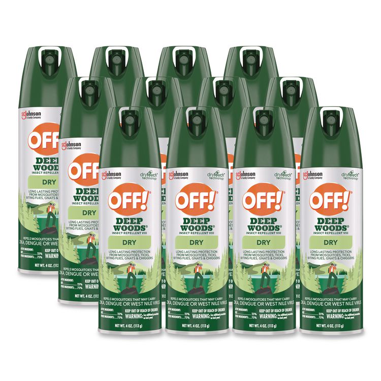 Deep Woods Dry Insect Repellent, 4 oz Aerosol Spray, 12/Carton