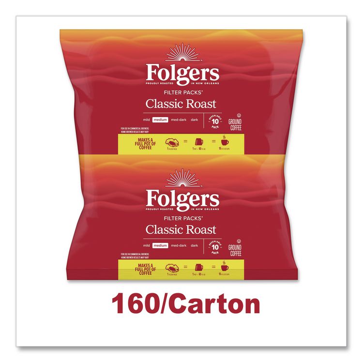 Coffee Roast Ground Filter Pack, 0.9 oz, 160/Carton