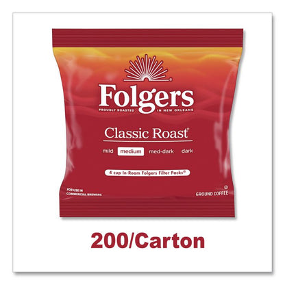 Classic Roast Ground Coffee Filter Pack, Regular, In-Room Lodging, 0.6 oz, 200/Carton