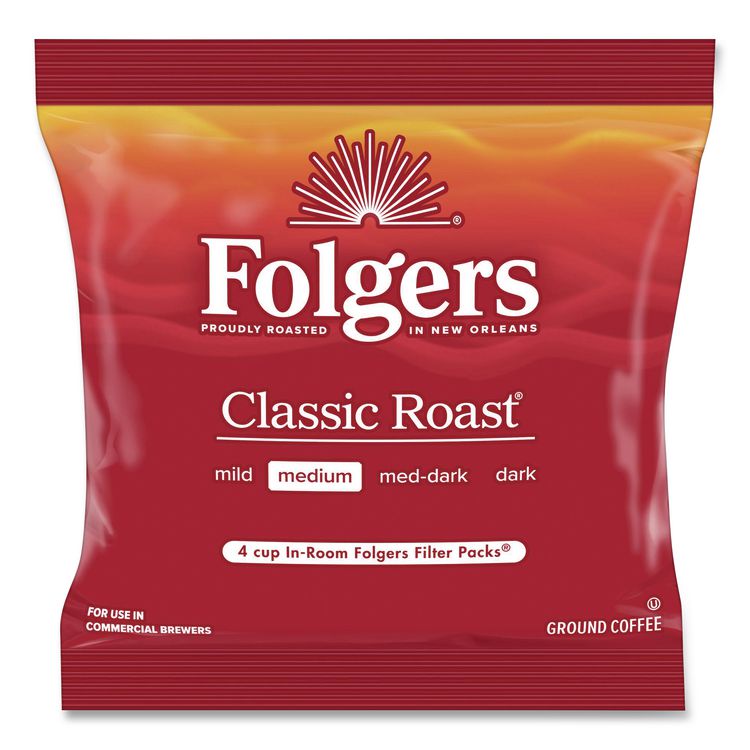 Classic Roast Ground Coffee Fraction Pack, 0.9 oz Fractional Pack, 36/Carton