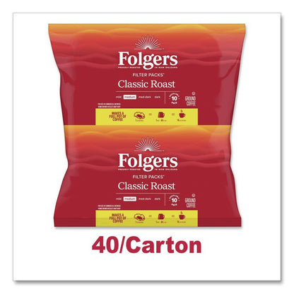 Coffee Filter Packs, Classic Roast, 1.4 oz Pack, 40/Carton