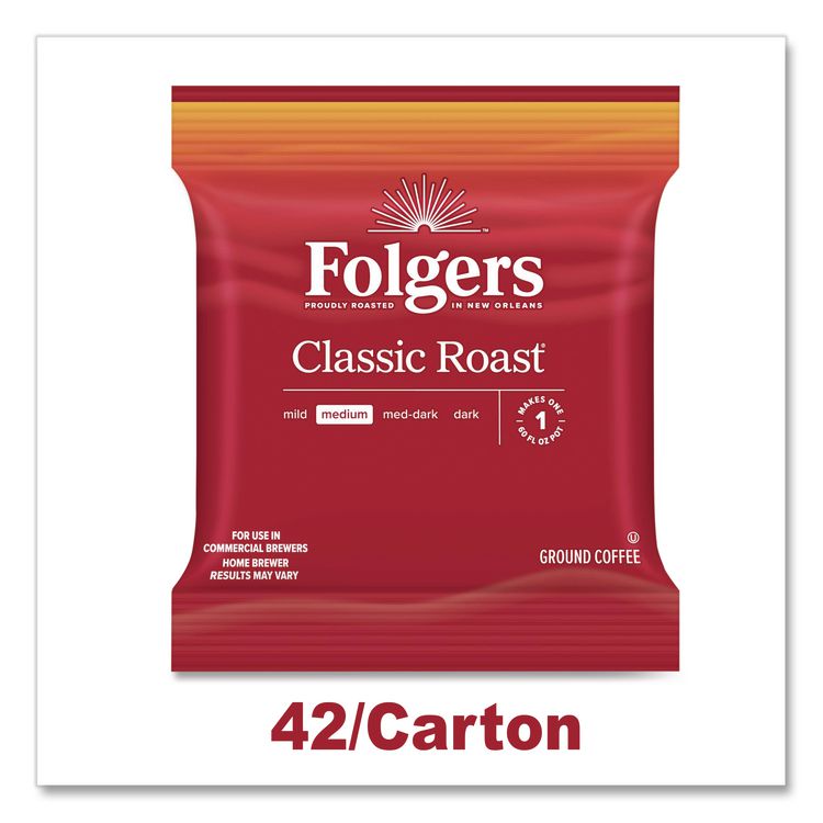 Classic Roast Ground Coffee Fraction Pack, 1.2 oz Packets, 42/Carton