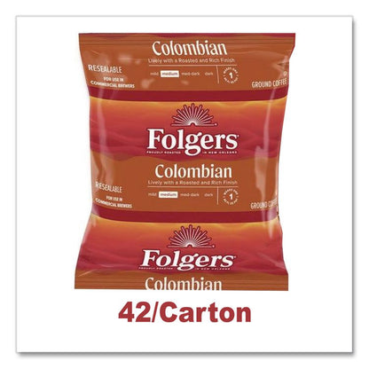 Colombian Ground Coffee Fraction Pack. 100% Colombian, 1.75 oz Fraction Pack, 42/Carton