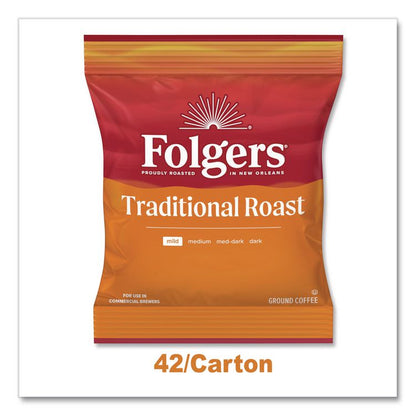 Traditional Roast Ground Coffee Fraction Packs, Traditional Roast, 2 oz, 42/Carton