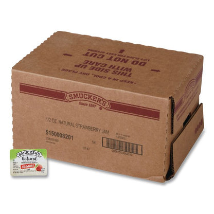 Smuckers 1/2 Ounce Natural Jam, Strawberry, 0.5 oz Container, 200/Carton