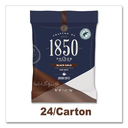Black Gold Coffee Ground Coffee Fraction Packs, 2.5 oz Pack, 24 Packs/Carton