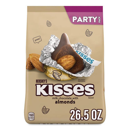 KISSES Milk Chocolate with Almonds, Party Pack, 26.5 oz Bag