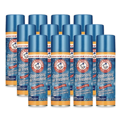 Baking Soda Air Freshener, Light Fresh, 7 oz Aerosol Spray, 12/Carton