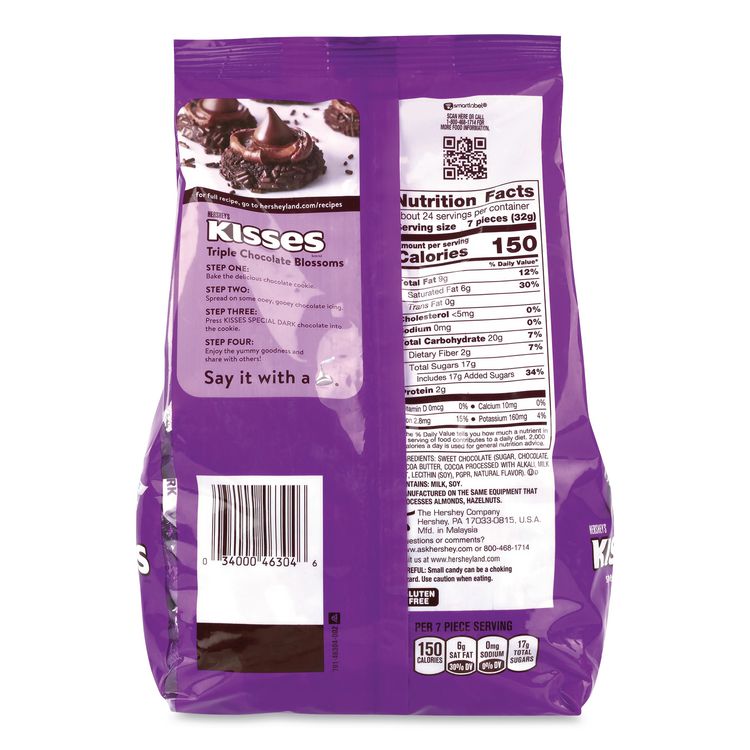 KISSES Special Dark Chocolate Candy, Party Pack, 26.6 oz Bag