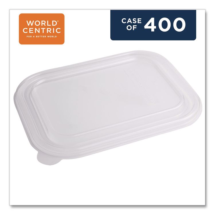 PLA Lids for TRSC60 Fiber Containers, 7.8 x 10.2 x 0.5, Clear, Plastic, 400/Carton