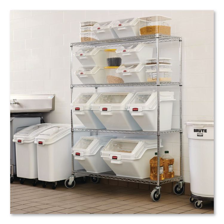 ProSave Mobile Ingredient Bin, 20.57 gal, 13.13 x 29.25 x 28, White, Plastic