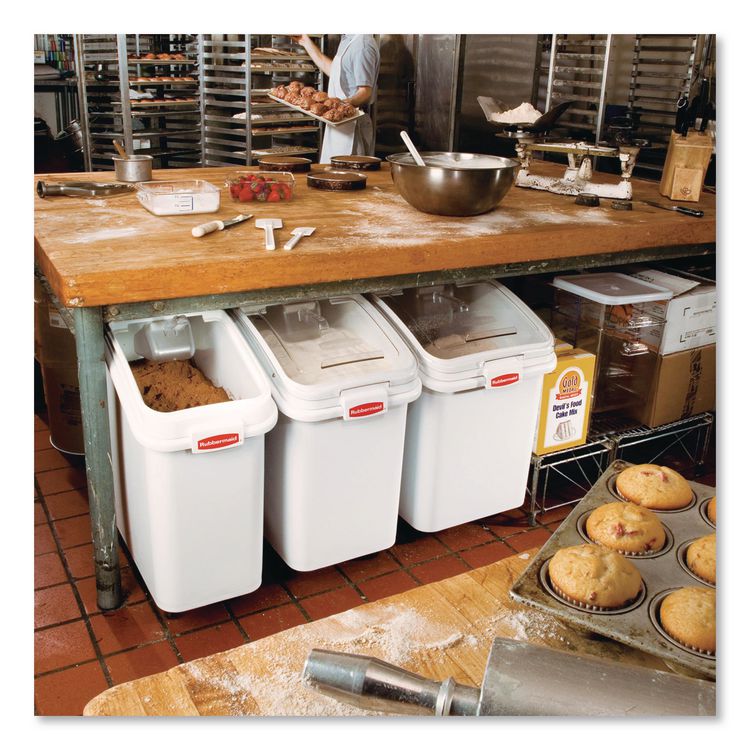 ProSave Mobile Ingredient Bin, 20.57 gal, 13.13 x 29.25 x 28, White, Plastic