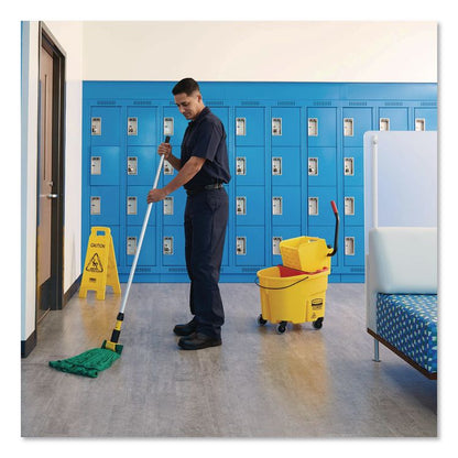 Gripper Aluminum Mop Handle, 1.13" dia x 60", Gray/Yellow